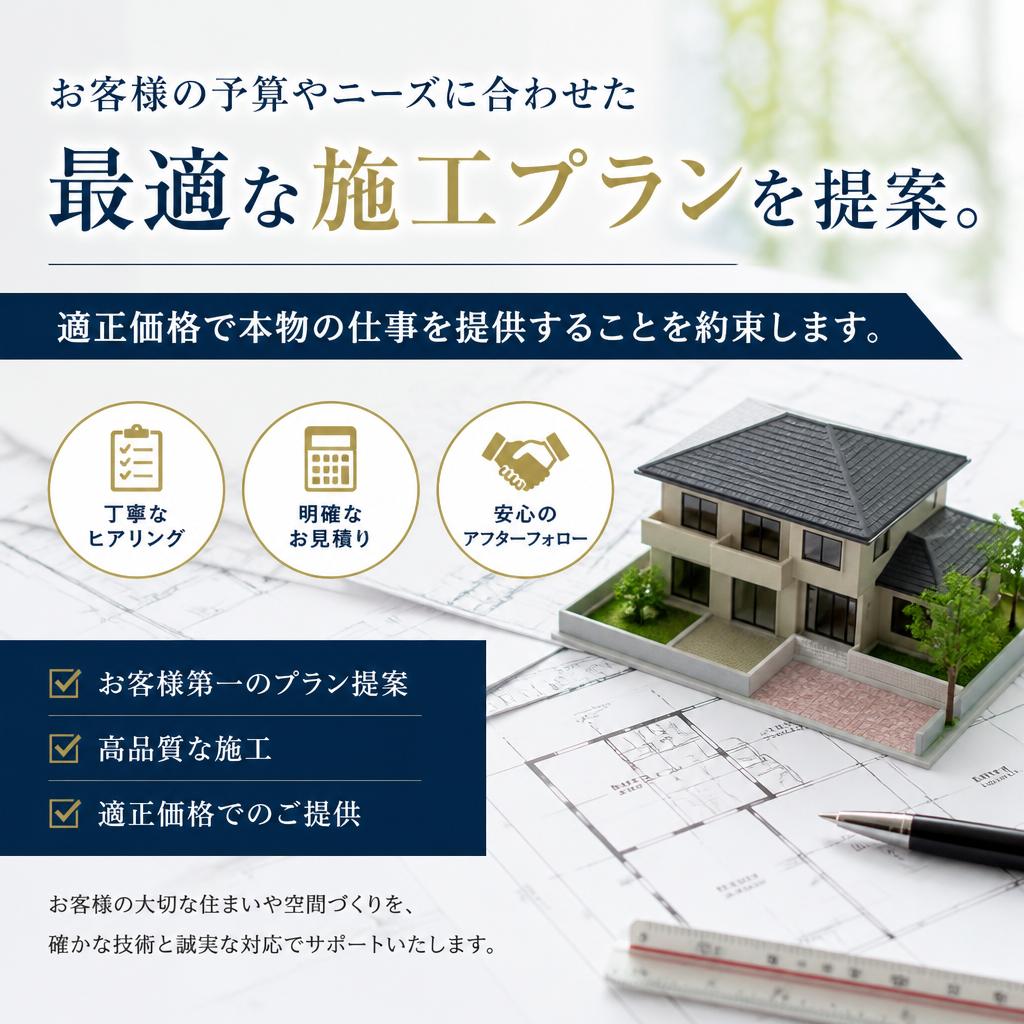 高品質・適正価格の施工プラン