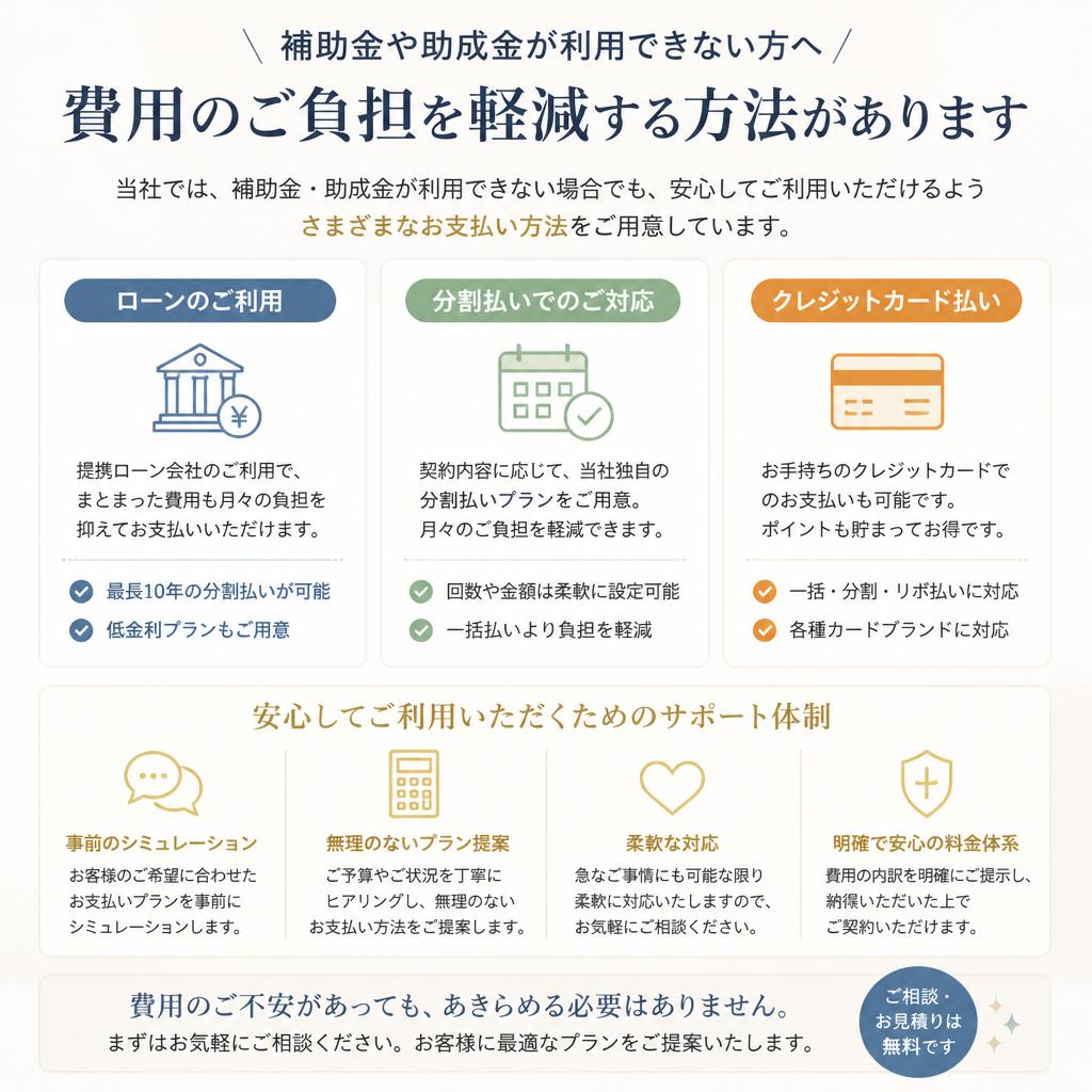 5. 補助金が使えない場合の代替策