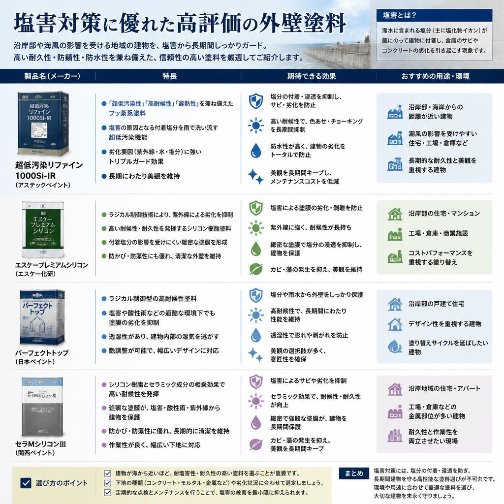 4. 塩害に強い外壁塗料とは？