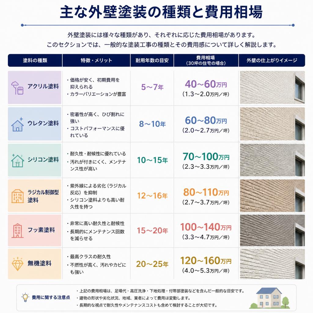 4. 塗装工事の種類と費用の相場