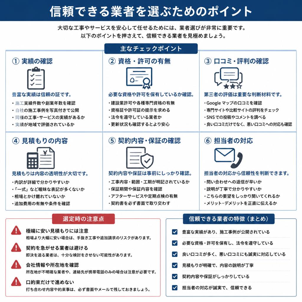 5. 賢い業者選びのポイント