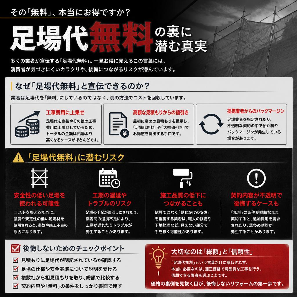 足場代無料の実態