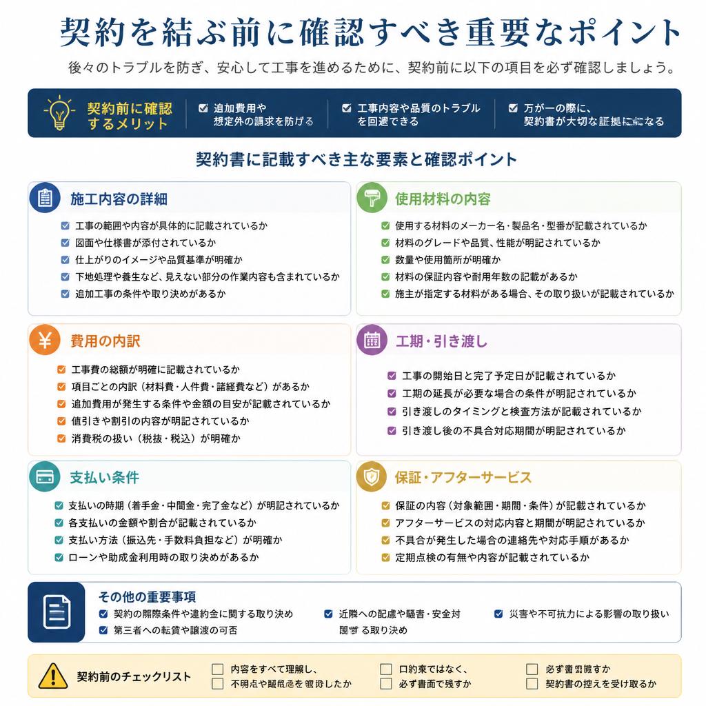 契約前に確認すべきポイント