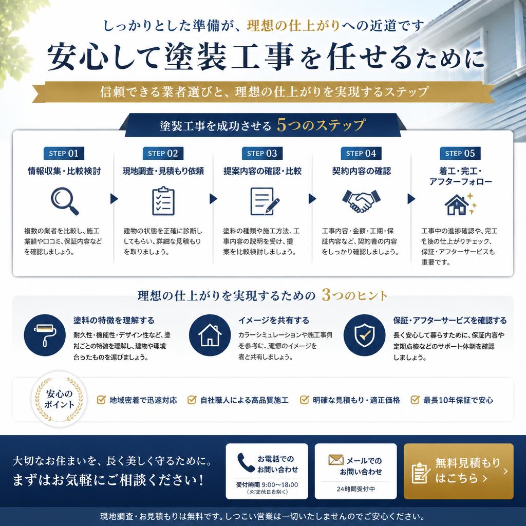 安心して塗装工事を任せるために