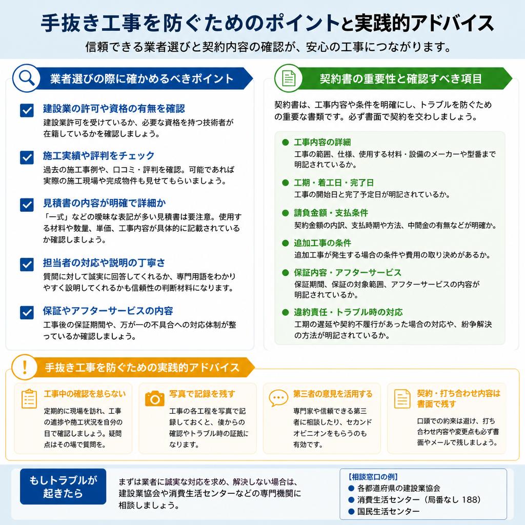 手抜き工事を防ぐチェックポイント