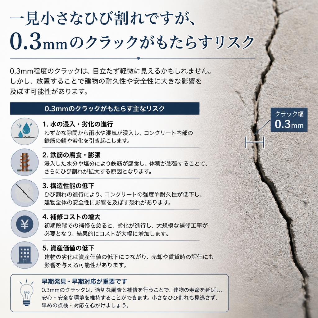 0.3mmのクラックでも危険がある理由