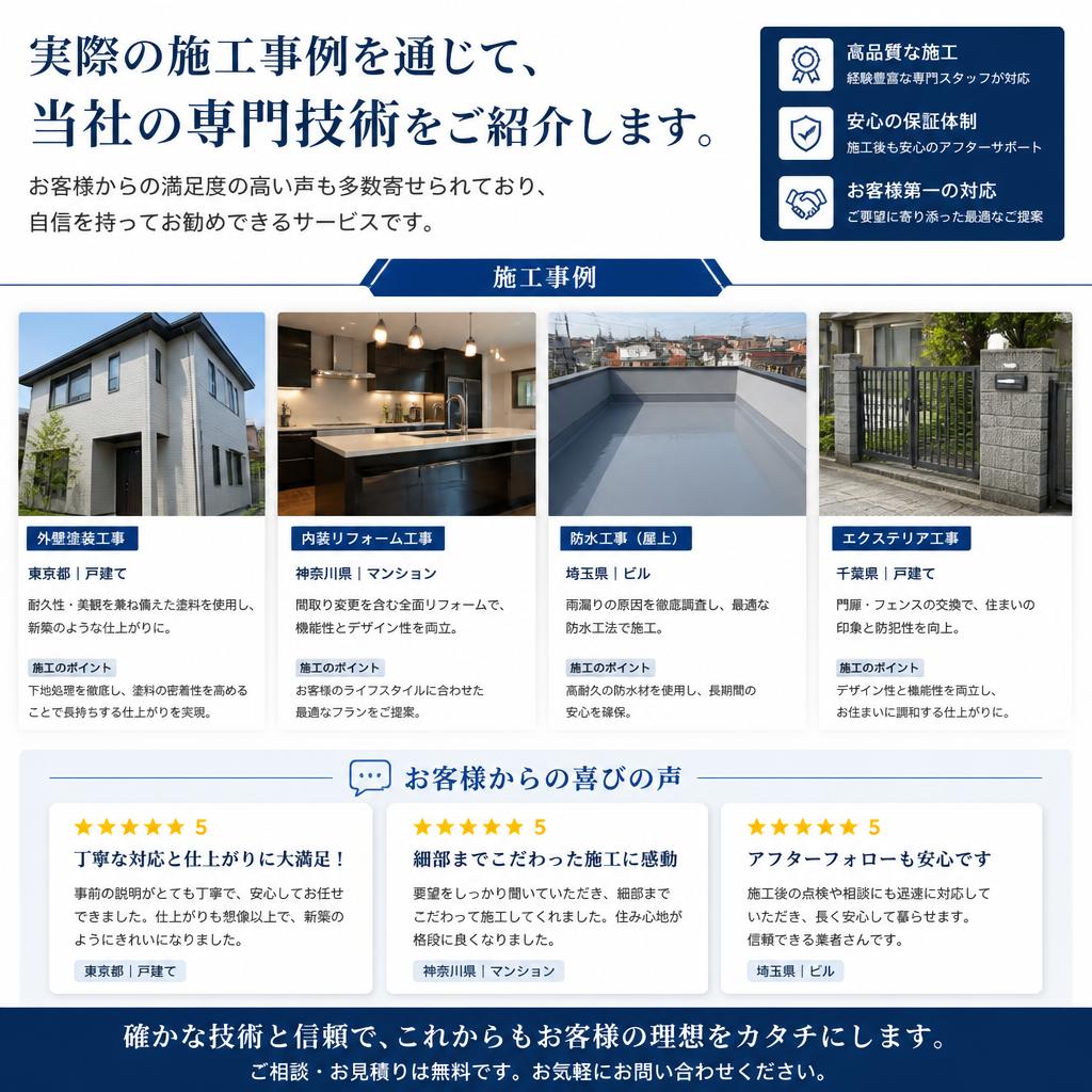 施工実績とお客様の声