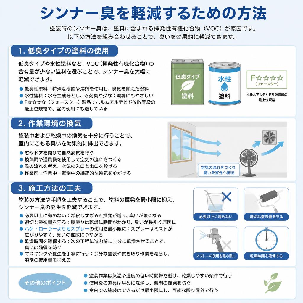 臭いを軽減する具体的な対策