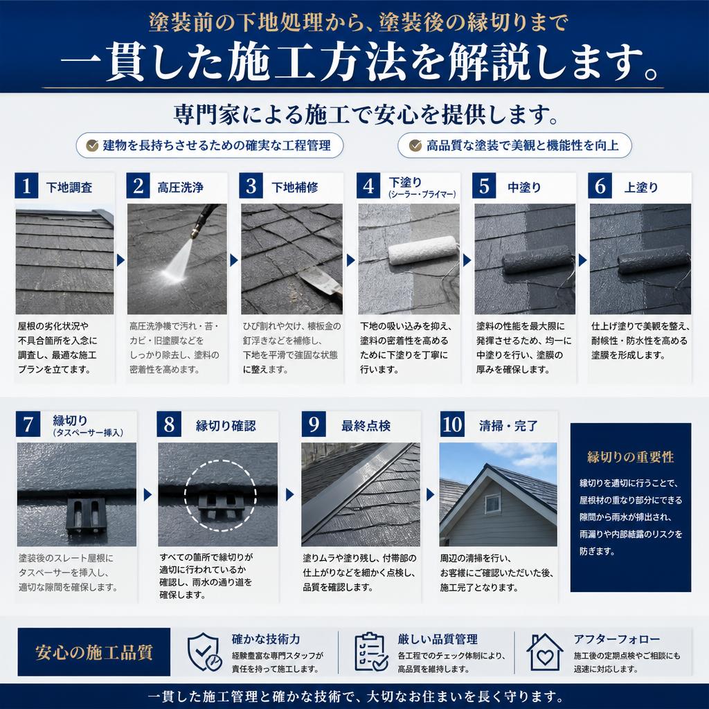 正しいスレート屋根塗装の手順