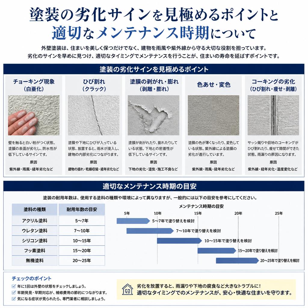 塗装のメンテナンスと劣化のサイン